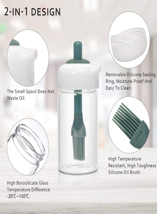 Mgufrt Oil Dispenser Wide Opening Bottle with Silicone Brush, Non-Drip Spout Leakproof Condiment Container, BBQ Oil Bottle, Liquid Seasoning Bottle for Kitchen Cooking, Baking, Grilling & Marinating - Image 2